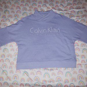 Calvin Klein Performance Embroidered Logo Dolman 3/4  Sleeve Sweatshirt Lilac